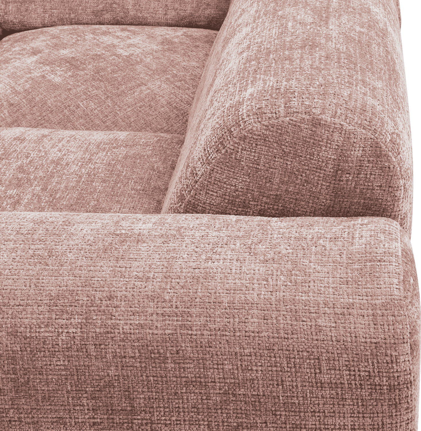 WOOOD Cloud hoekbank rechts chenille taupe/roze Taupe Hoekbank