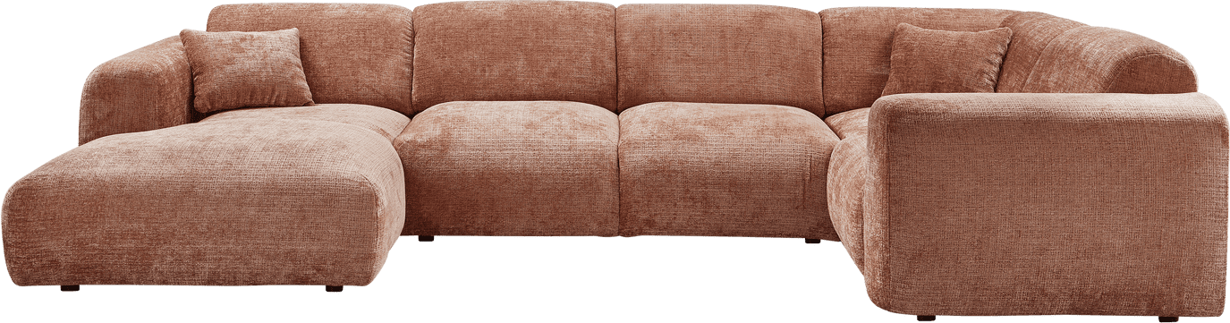 WOOOD Cloud hoekbank rechts chenille terra Cognac|Oranje|Bruin Hoekbank