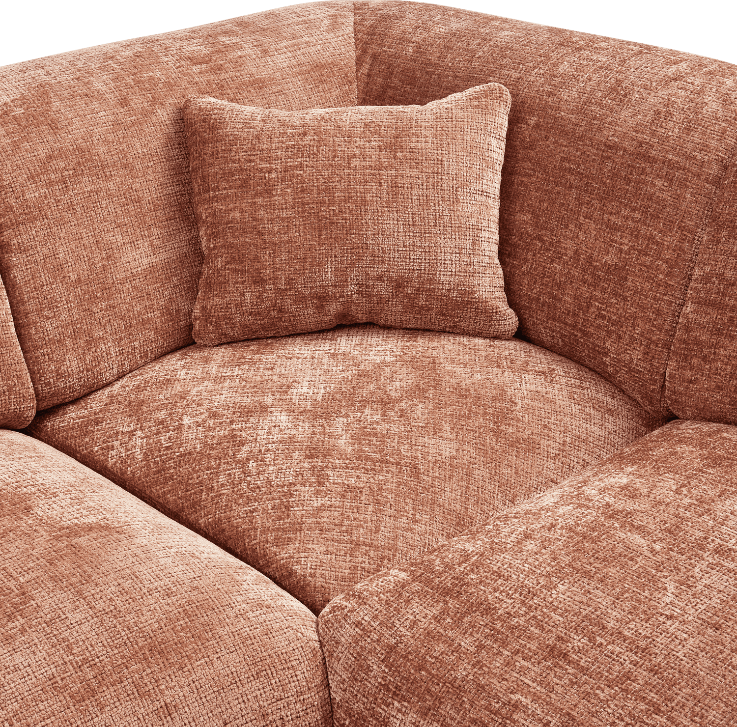WOOOD Cloud hoekbank rechts chenille terra Cognac|Oranje|Bruin Hoekbank