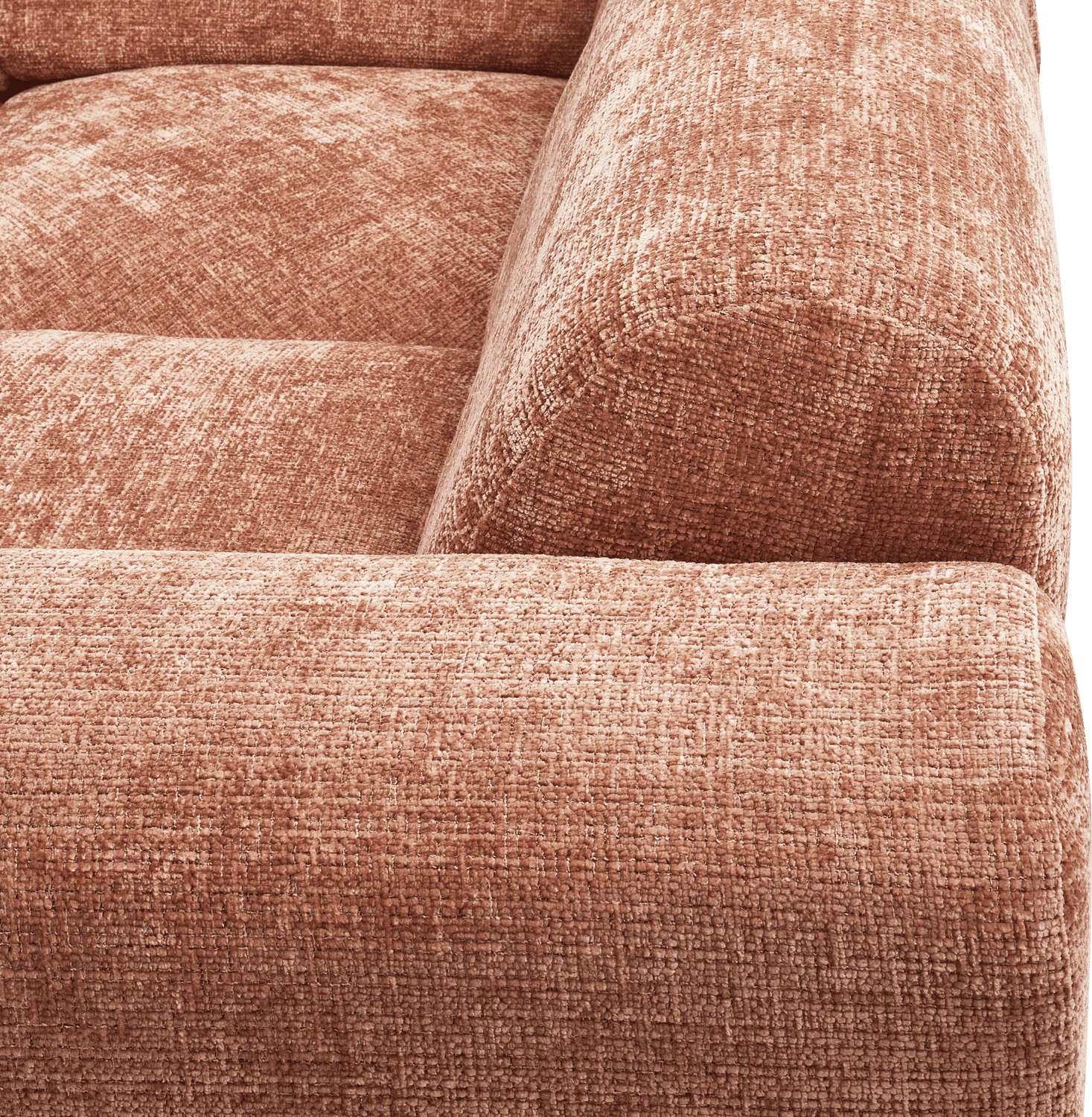 WOOOD Cloud hoekbank rechts chenille terra Cognac|Oranje|Bruin Hoekbank