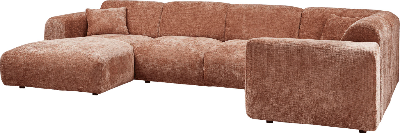 WOOOD Cloud hoekbank rechts chenille terra Cognac|Oranje|Bruin Hoekbank