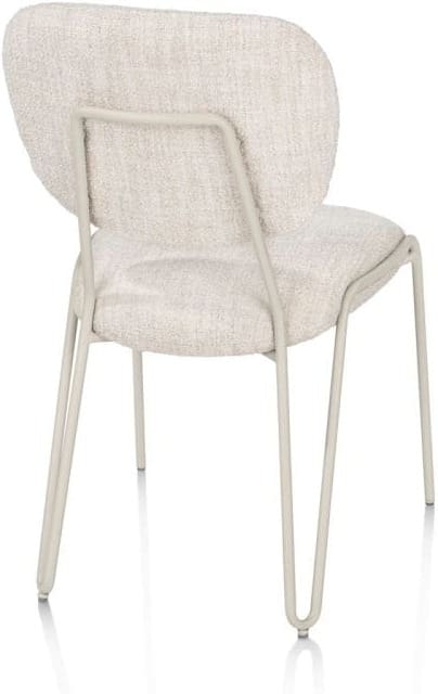 Xooon Joan eetkamerstoel stof luton frame metaal creme Beige|Wit Eetkamerstoel
