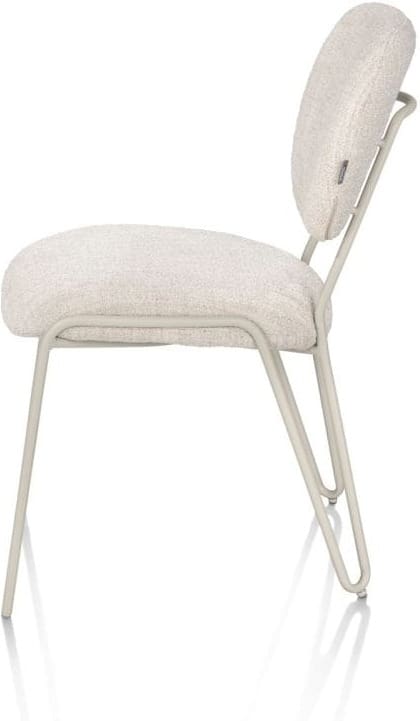 Xooon Joan eetkamerstoel stof luton frame metaal creme Beige|Wit Eetkamerstoel