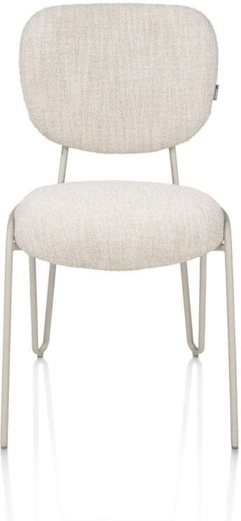 Xooon Joan eetkamerstoel stof luton frame metaal creme Beige|Wit Eetkamerstoel
