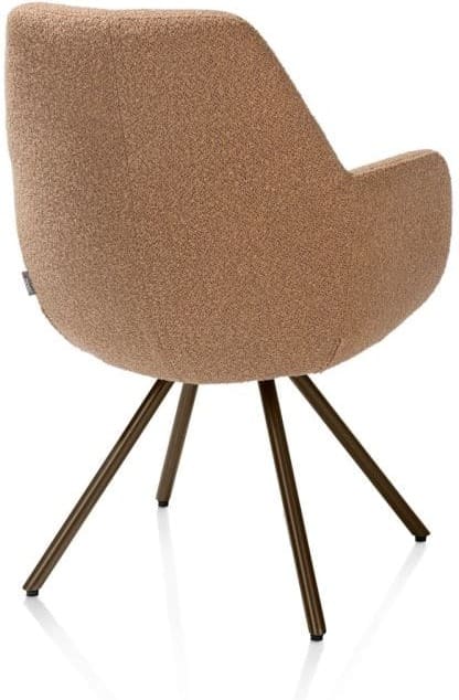Xooon Mavis armstoel - draaibaar - steelbrown - pocketvering - stof cloudy - okergeel Geel Armstoel
