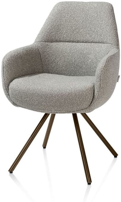 Xooon Mavis armstoel - draaibaar - steelbrown - pocketvering - stof cloudy - olijf Groen Armstoel