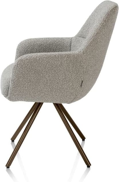Xooon Mavis armstoel - draaibaar - steelbrown - pocketvering - stof cloudy - olijf Groen Armstoel