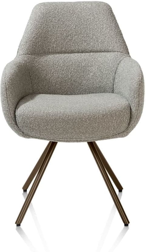 Xooon Mavis armstoel - draaibaar - steelbrown - pocketvering - stof cloudy - olijf Groen Armstoel