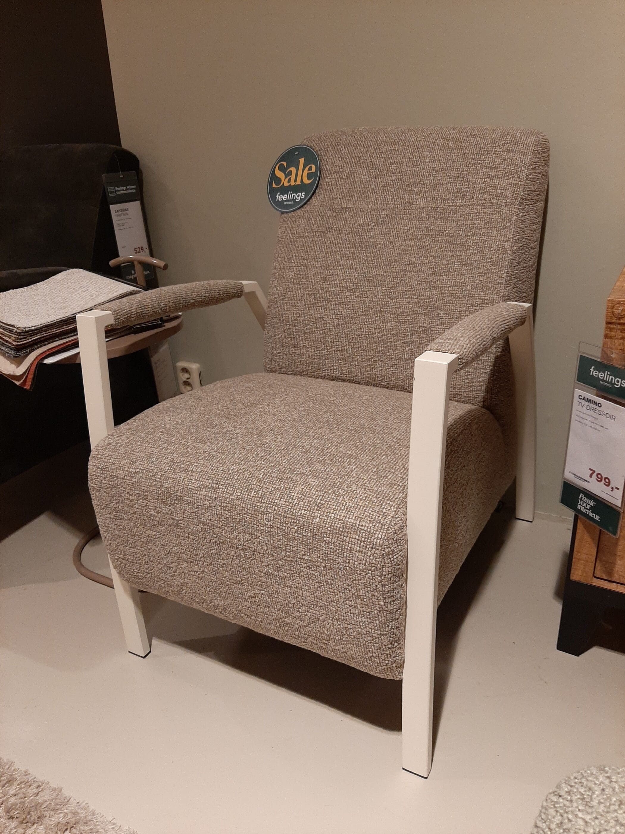 Zanzibar fauteuil wit **SHOWROOMMODEL**