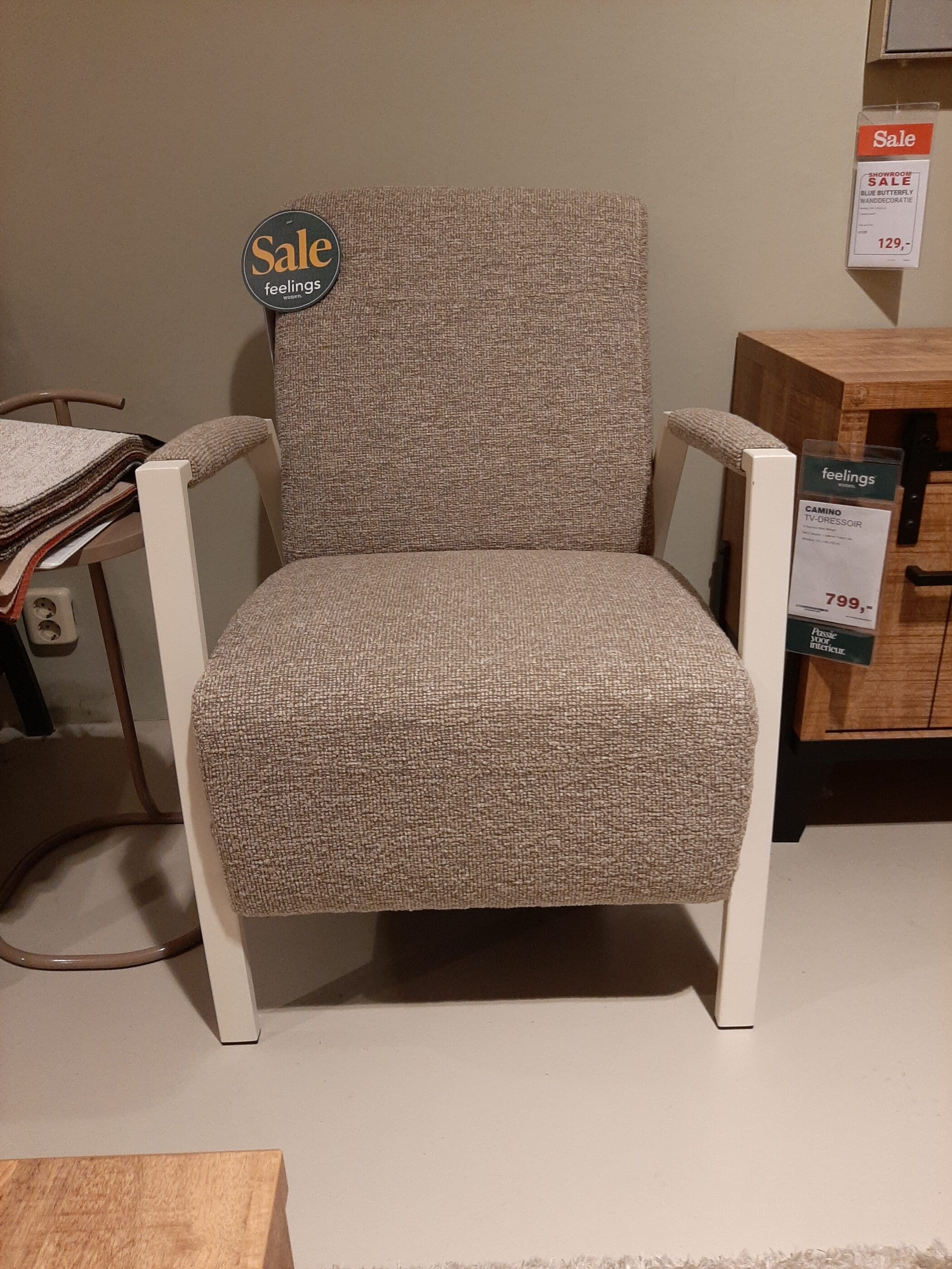 Zanzibar fauteuil wit **SHOWROOMMODEL** - Afbeelding 2