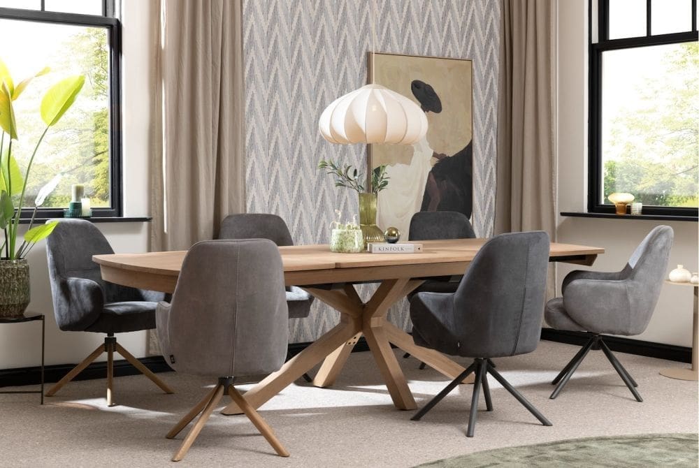 Henders & Hazel Armstoel melle cala/turns/rob - charcoal Antraciet|Grijs Armstoel
