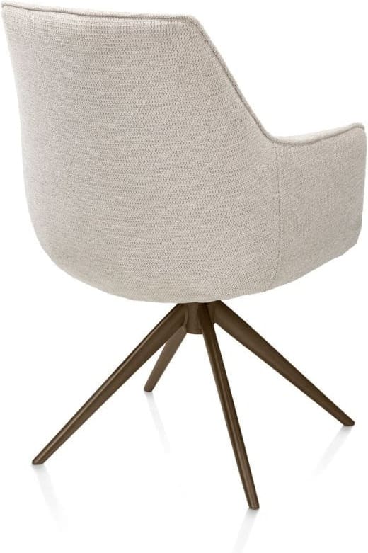 Henders & Hazel Theo armstoel stof vada 360 graden draaibaar frame steelbrown pocket - beige Beige Armstoel