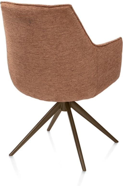 Henders & Hazel Theo armstoel stof vada 360 graden draaibaar frame steelbrown pocket - koper Koper Armstoel