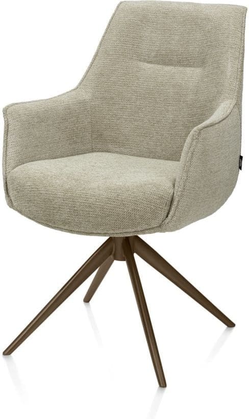 Henders & Hazel Theo armstoel stof vada 360 graden draaibaar frame steelbrown pocket - salie groen Armstoel