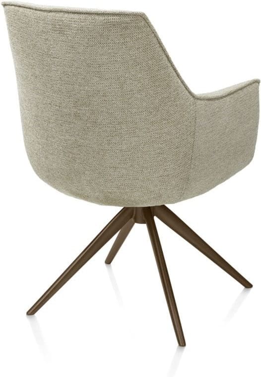Henders & Hazel Theo armstoel stof vada 360 graden draaibaar frame steelbrown pocket - salie groen Armstoel