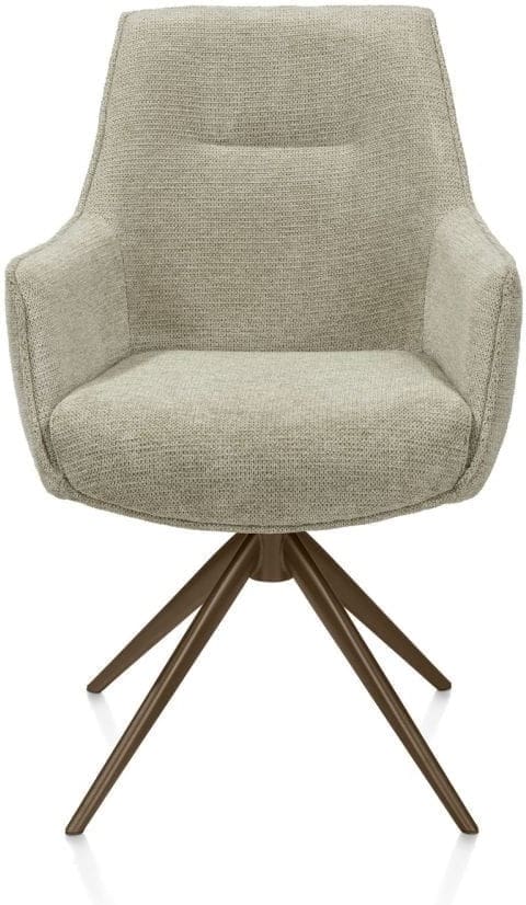 Henders & Hazel Theo armstoel stof vada 360 graden draaibaar frame steelbrown pocket - salie groen  Armstoel