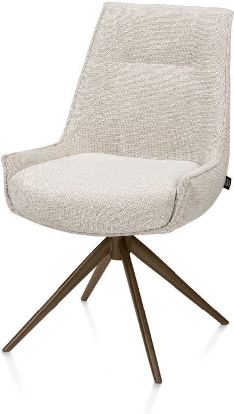 Henders & Hazel Theo eetkamerstoel stof vada 360 graden draaibaar frame steelb pocket - beige Beige Eetkamerstoel