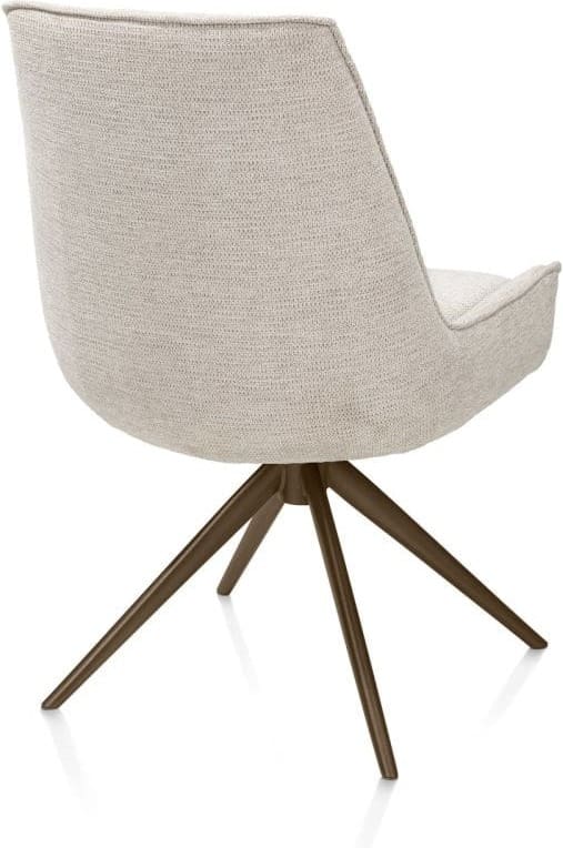 Henders & Hazel Theo eetkamerstoel stof vada 360 graden draaibaar frame steelb pocket - beige Beige Eetkamerstoel