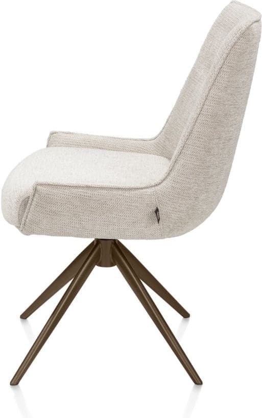 Henders & Hazel Theo eetkamerstoel stof vada 360 graden draaibaar frame steelb pocket - beige Beige Eetkamerstoel