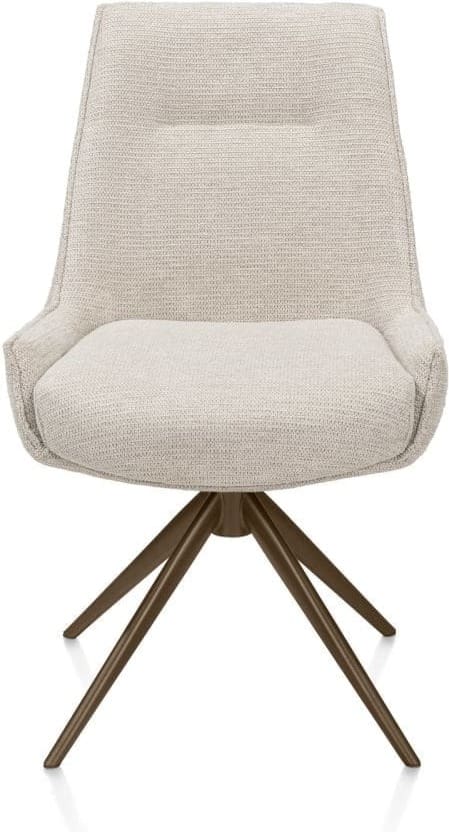 Henders & Hazel Theo eetkamerstoel stof vada 360 graden draaibaar frame steelb pocket - beige Beige Eetkamerstoel