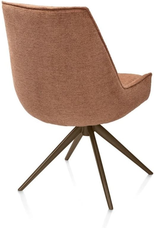 Henders & Hazel Theo eetkamerstoel stof vada 360 graden draaibaar frame steelb pocket - koper Koper Eetkamerstoel