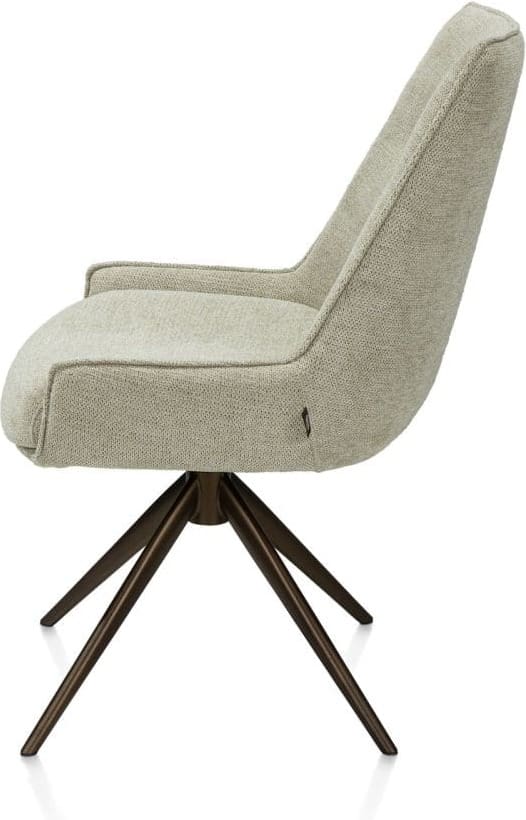 Henders & Hazel Theo eetkamerstoel stof vada 360 graden draaibaar frame steelb pocket - salie groen Eetkamerstoel