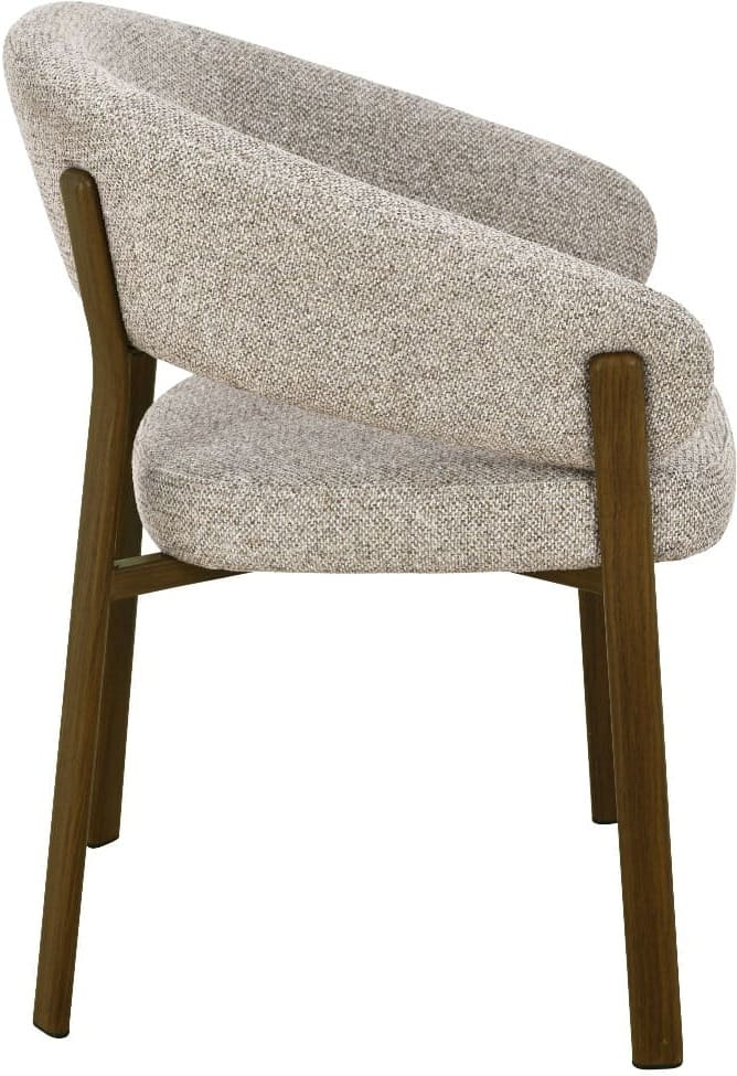 Livingfurn Eetkamerstoel Zhora Hush Walnut Grijs|Antraciet Eetkamerstoel