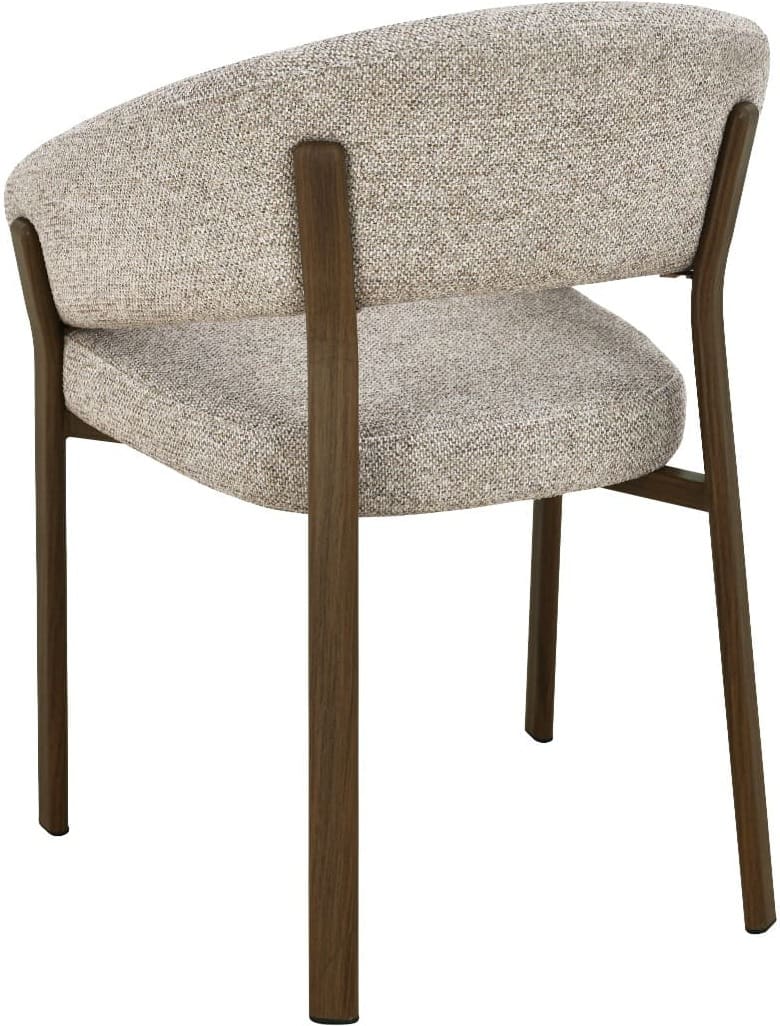Livingfurn Eetkamerstoel Zhora Hush Walnut Grijs|Antraciet Eetkamerstoel