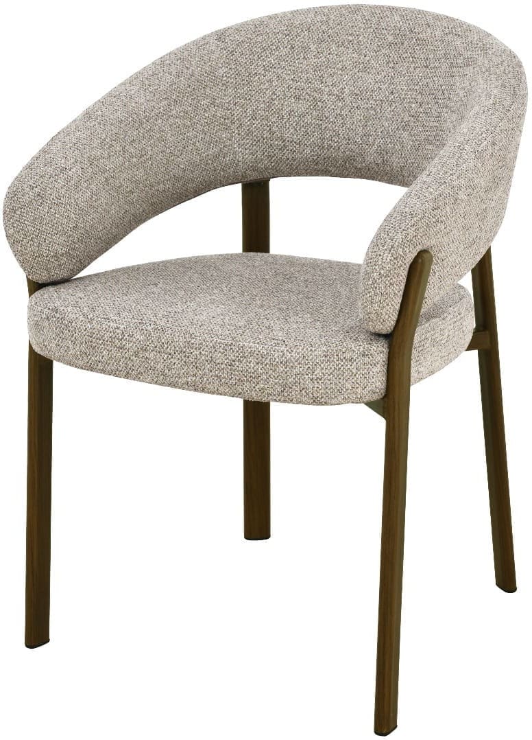 Livingfurn Eetkamerstoel Zhora Hush Walnut Grijs|Antraciet Eetkamerstoel