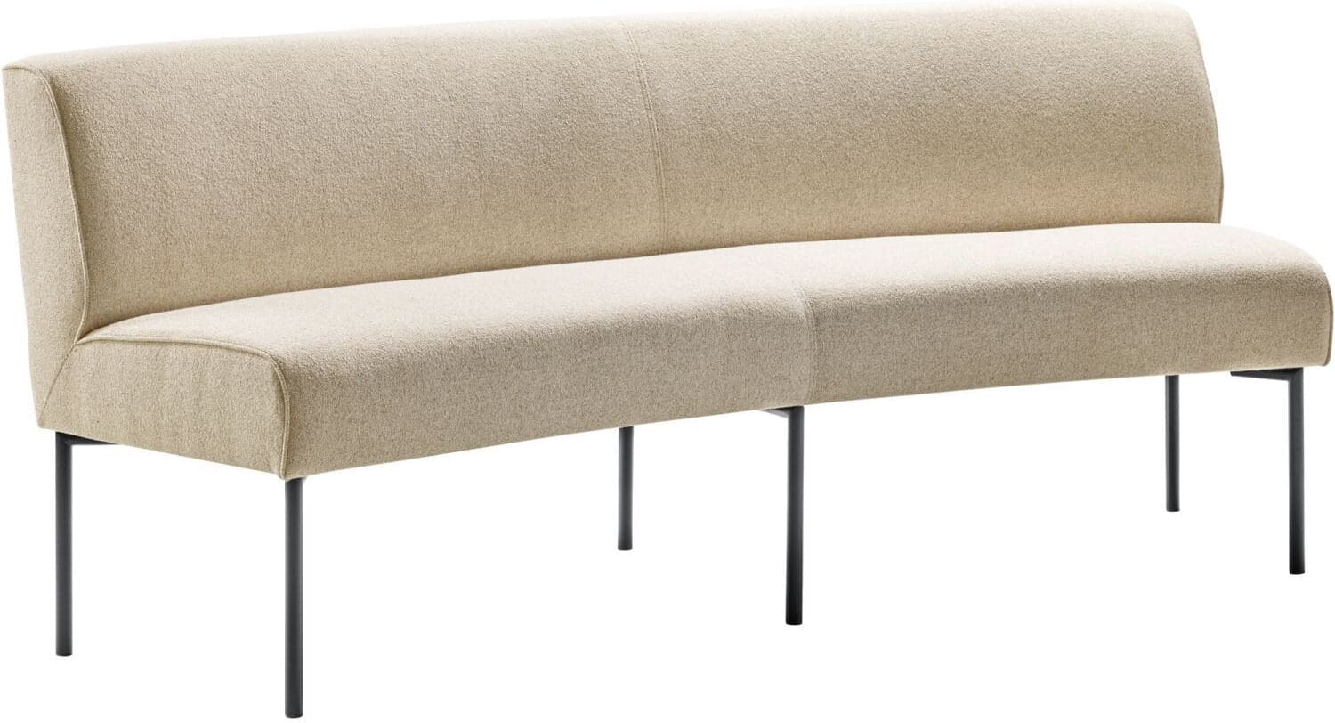 Profijt Meubel Eetkamerbank Cintra 210 cm ovaal bouclé beige Beige|Wit Eetkamerbank