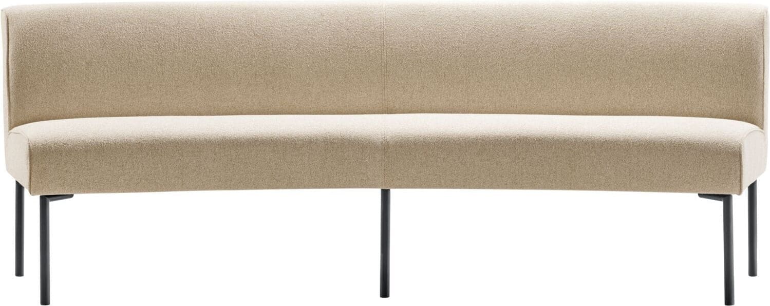 Profijt Meubel Eetkamerbank Cintra 210 cm ovaal bouclé beige Beige|Wit Eetkamerbank