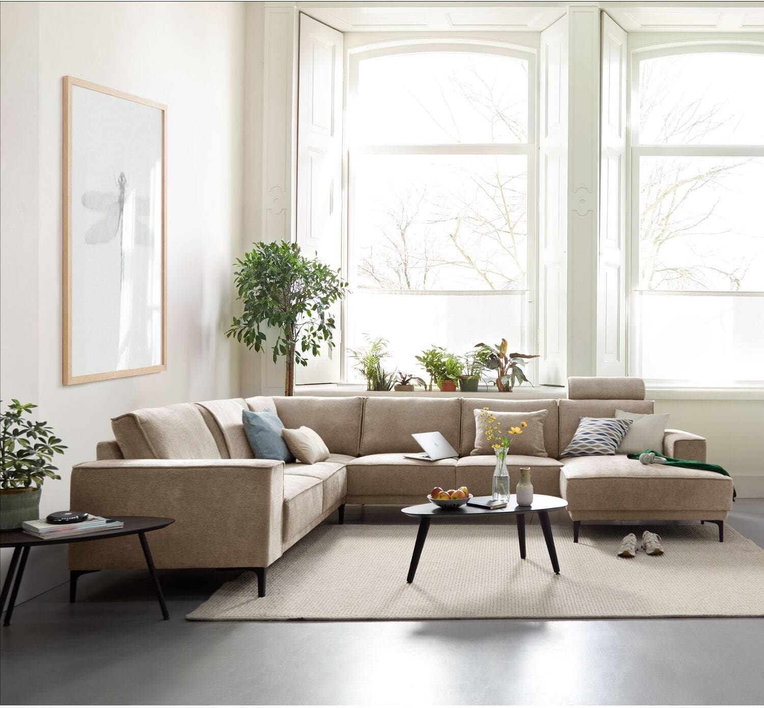 Profijt Meubel Hoekbank links Calira taupe basic comfort Taupe Hoekbank