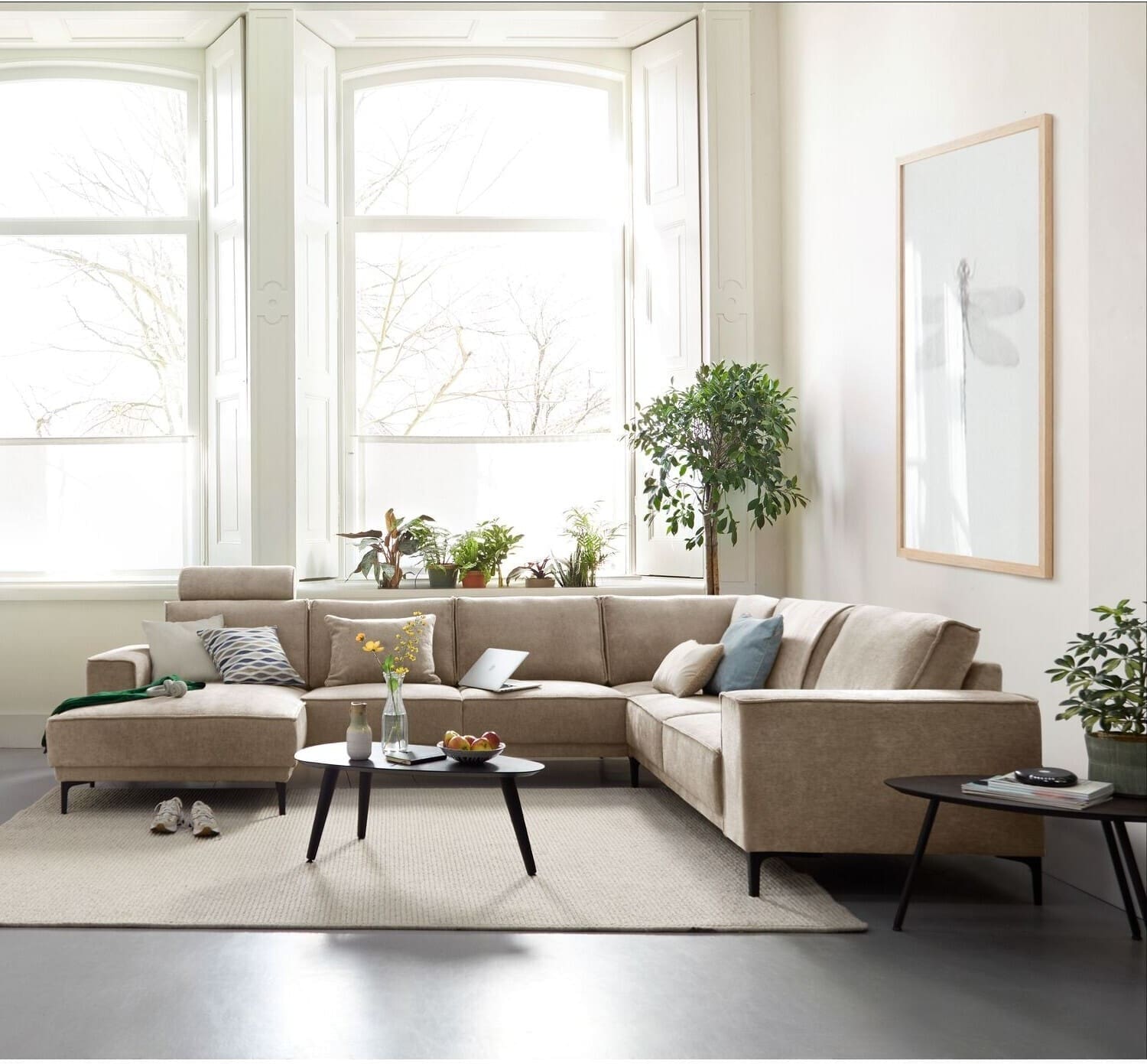Profijt Meubel Hoekbank rechts Calira taupe basic comfort Taupe Hoekbank