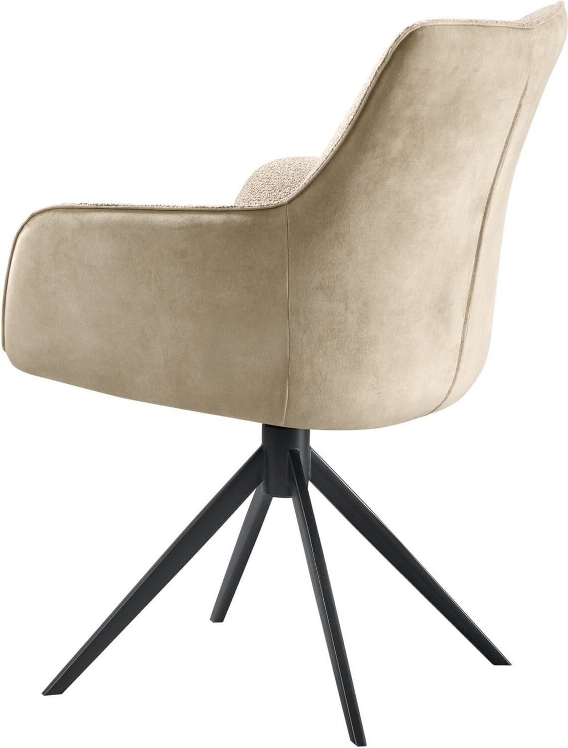 Pronto Wonen Eetkamerstoel Ceno draaibaar velvet naturel Naturel Eetkamerstoel