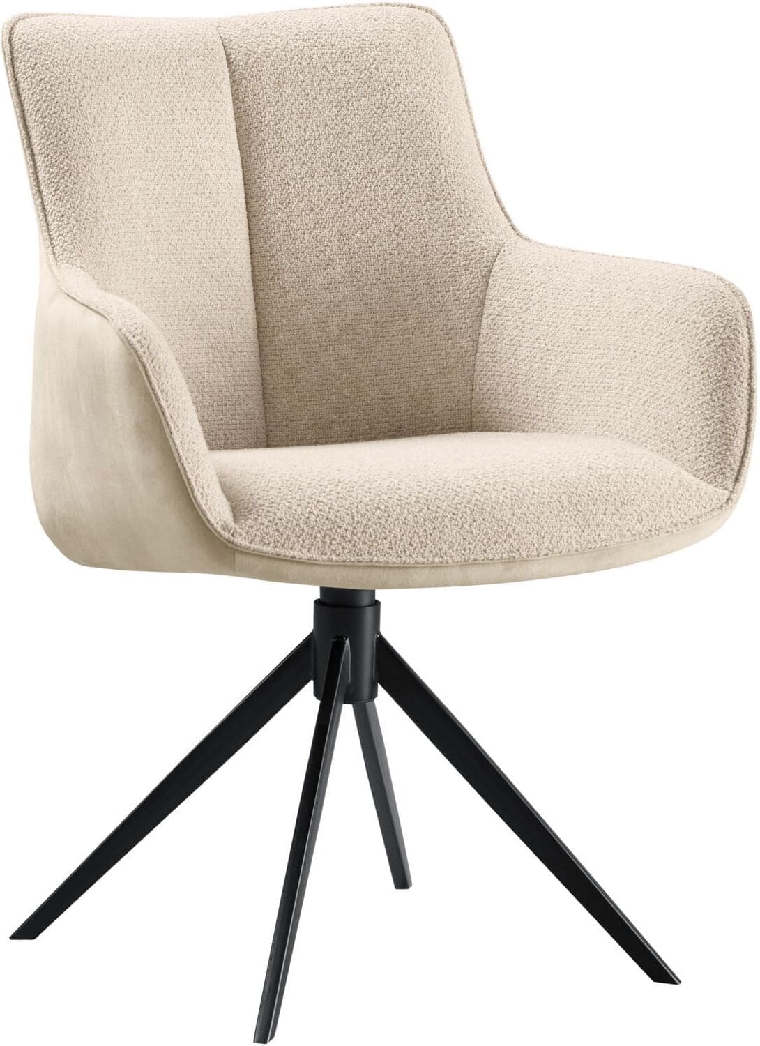 Pronto Wonen Eetkamerstoel Ceno draaibaar velvet naturel Naturel Eetkamerstoel