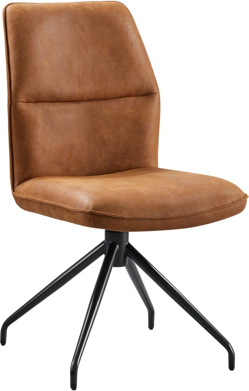 Pronto Wonen Eetkamerstoel Gavio draaibaar microleder cognac Cognac Eetkamerstoel