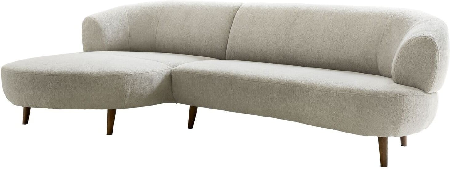 Pronto Wonen Hoekbank links Tilde bouclé grijsbeige basic comfort Grijs Bank