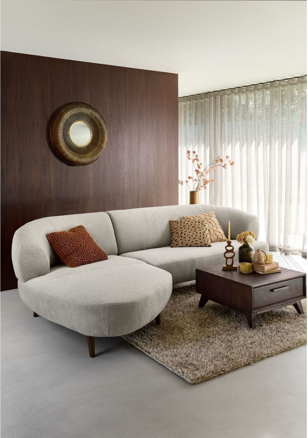 Pronto Wonen Hoekbank links Tilde bouclé grijsbeige basic comfort Grijs Bank
