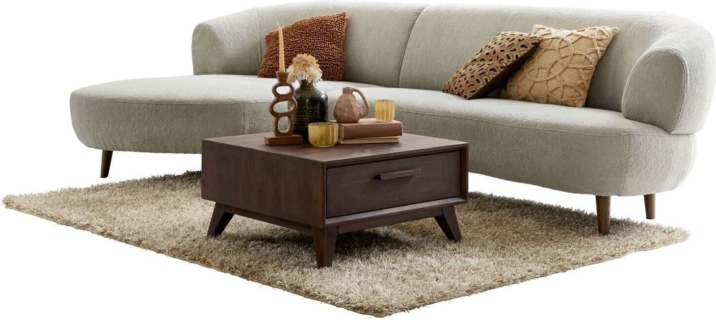 Pronto Wonen Hoekbank links Tilde bouclé grijsbeige basic comfort Grijs Bank