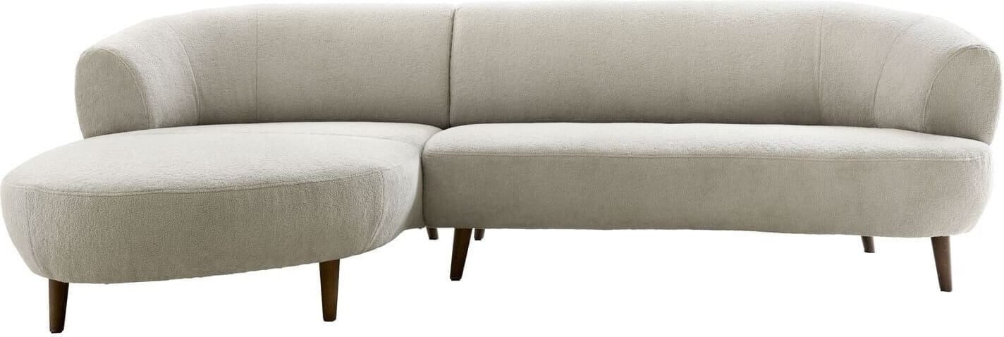 Pronto Wonen Hoekbank links Tilde bouclé grijsbeige basic comfort Grijs Bank