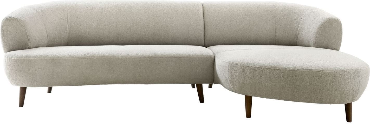 Pronto Wonen Hoekbank rechts Tilde bouclé grijsbeige basic comfort Grijs Bank