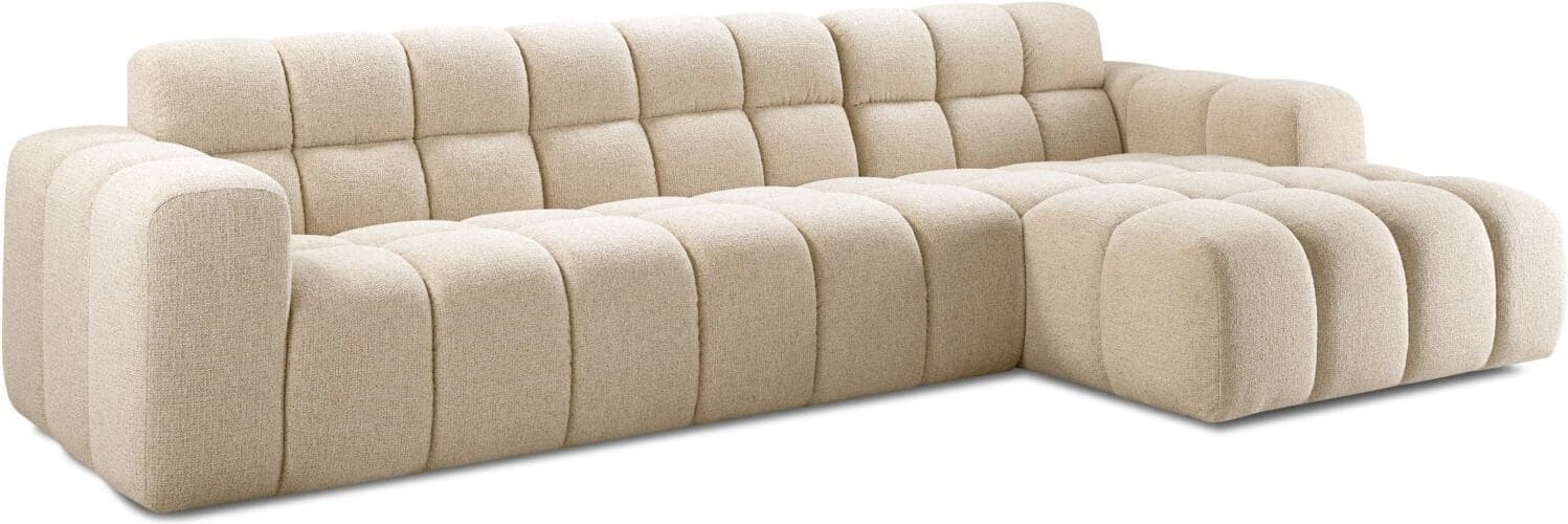 Pronto Wonen Hoekbank rechts Tirato beige premium comfort Beige|Wit Bank