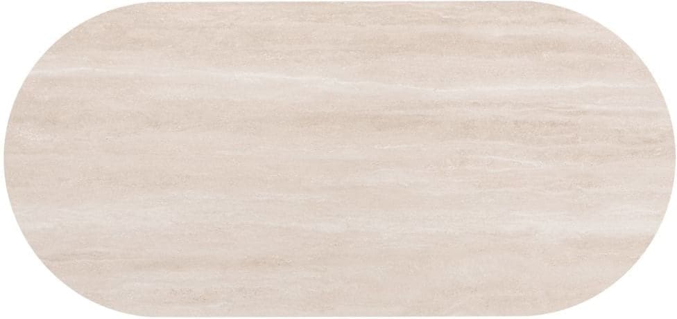 Xooon Brianto eetkamertafel 210 x 100 cm - keramiek blad travertin Bruin Eettafel