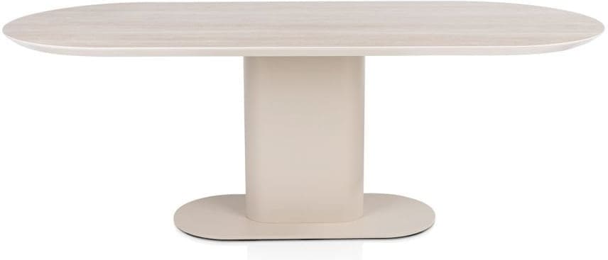 Xooon Brianto eetkamertafel 210 x 100 cm - keramiek blad travertin Bruin Eettafel