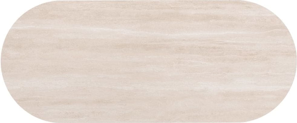 Xooon Brianto eetkamertafel 240 x 100 cm - keramiek blad travertin Bruin Eettafel