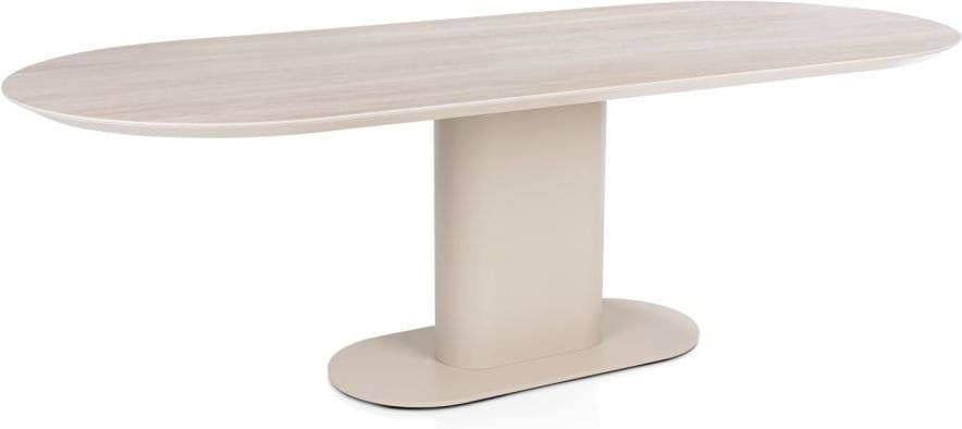 Xooon Brianto eetkamertafel 240 x 100 cm - keramiek blad travertin Bruin Eettafel