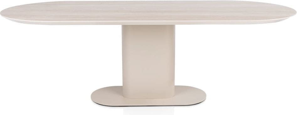 Xooon Brianto eetkamertafel 240 x 100 cm - keramiek blad travertin Bruin Eettafel