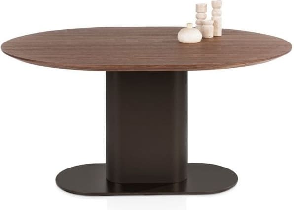 Xooon Brianza eetkamertafel 150 x 120 cm - walnoot fineer Bruin Eettafel