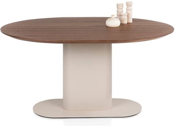 Xooon Brianza eetkamertafel 150 x 120 cm - walnoot fineer Bruin Eettafel