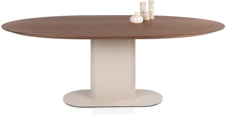 Xooon Brianza eetkamertafel 210 x 100 cm - walnoot fineer Bruin Eettafel